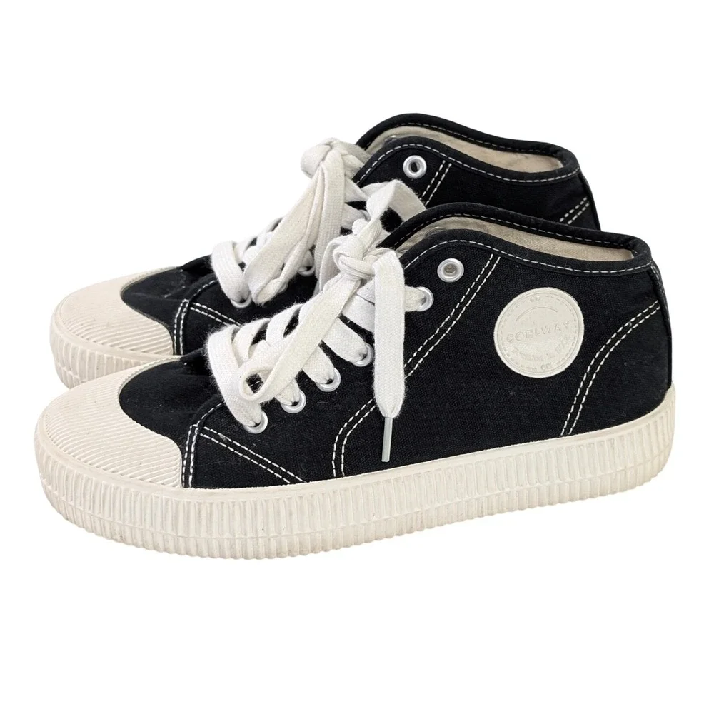 Coolway Novaboot Sneakers‎ Women 8 Black Y2K Chunky Indie Sleaze Streetwear
